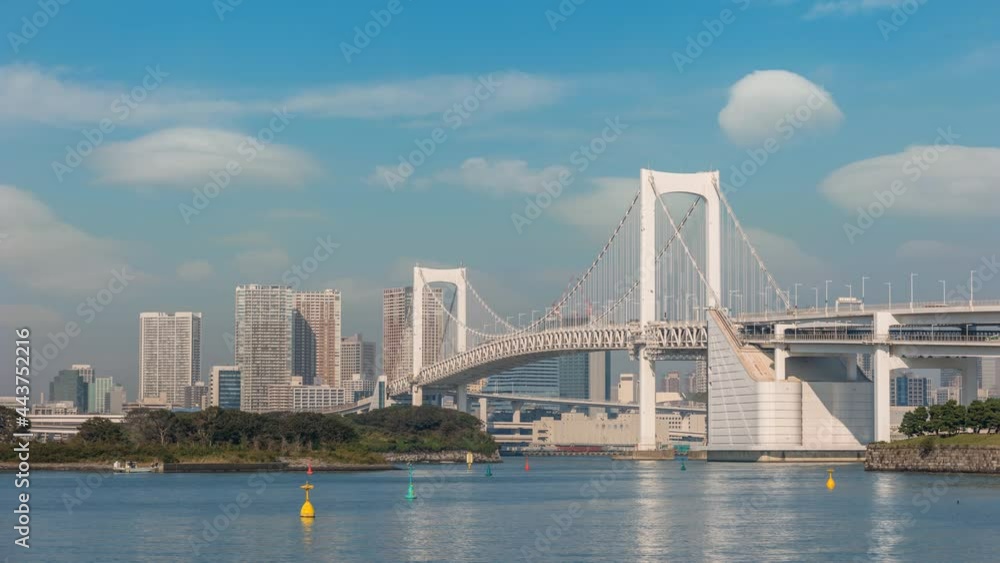 Tokyo Japan time lapse 4K, city skyline timelapse at Odaiba Rainbow Bridge and tokyo cityscape Tokyo Japan time lapse 4K, city skyline timelapse at Odaiba Rainbow Bridge and tokyo cityscape
