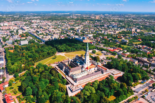 Aerial view of Jasna Gora in Czestochowa Silesian voivodeship in Poland photo