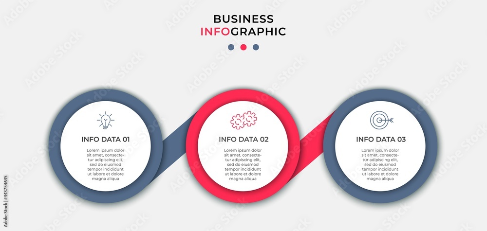 Vector Infographic design business template with icons and 3 options or steps. Can be used for process diagram, presentations, workflow layout, banner, flow chart, info graph Vector Infographic design business template with icons and 3 options or steps. Can be used for process diagram, presentations, workflow layout, banner, flow chart, info graph
