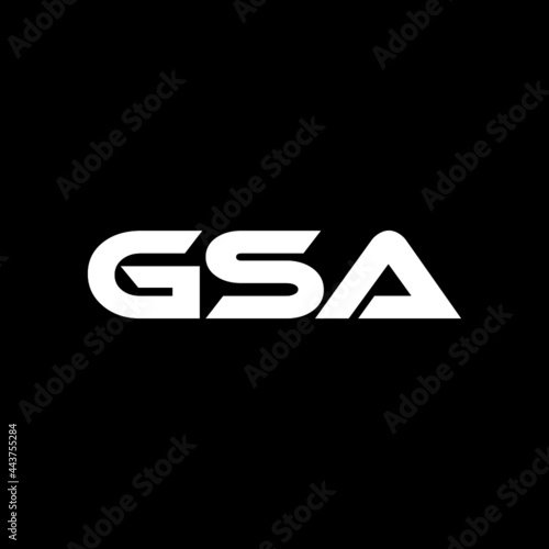 GSA letter logo design with white background in illustrator, vector logo modern alphabet font overlap style. calligraphy designs for logo, Poster, Invitation, etc.