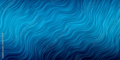 Dark BLUE vector background with curves.