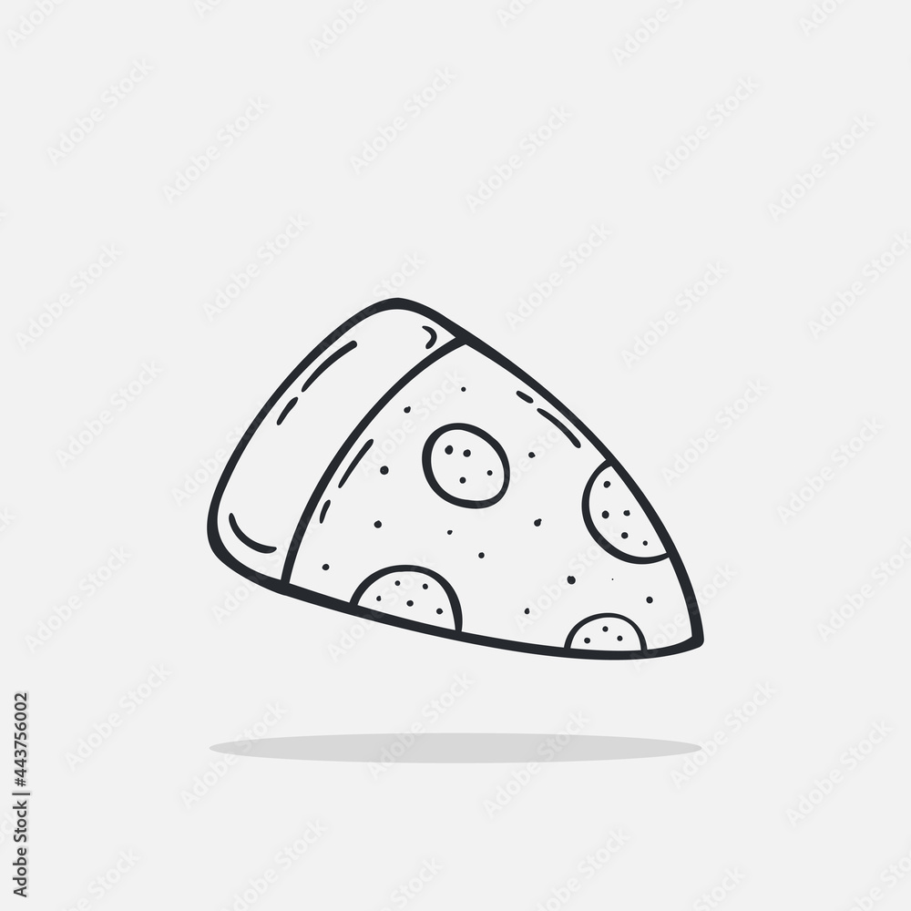 Hand drawn pizza icon Design Template. vector sketch doodle illustration. Outline style, Perfect for food concepts, diet infographics, icons or web design, street restaurants menu Hand drawn pizza icon Design Template. vector sketch doodle illustration. Outline style, Perfect for food concepts, diet infographics, icons or web design, street restaurants menu