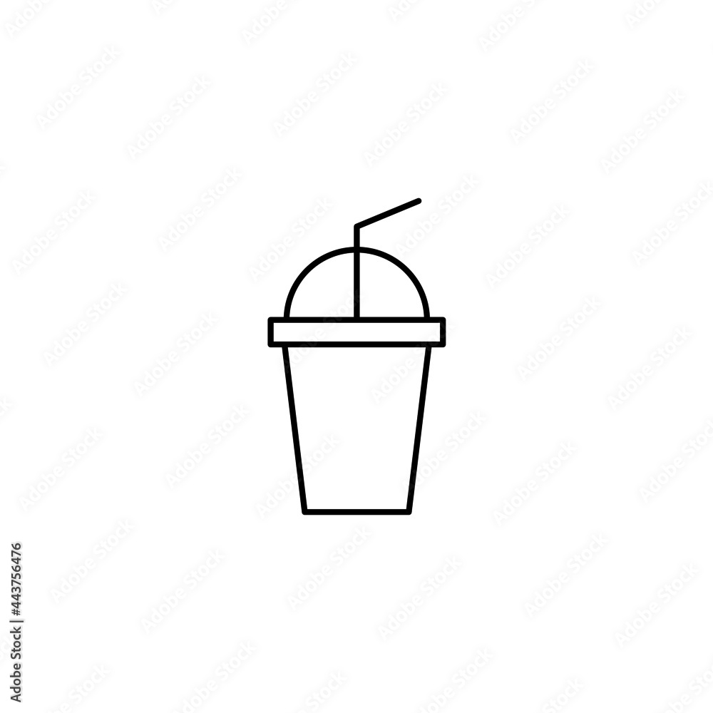 juice cup, smoothie icon in flat black line style, isolated on white background juice cup, smoothie icon in flat black line style, isolated on white background