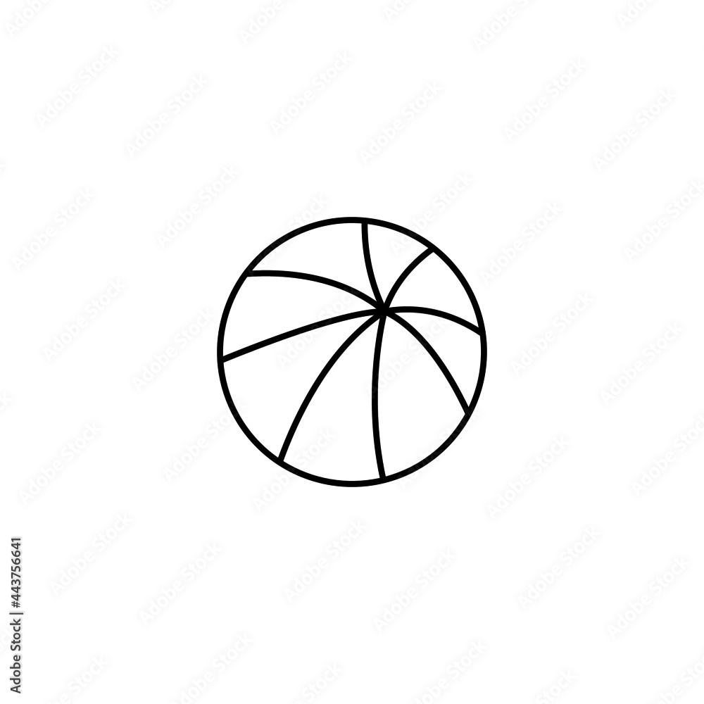 Beach volley ball in flat black line style, isolated on white background Beach volley ball in flat black line style, isolated on white background