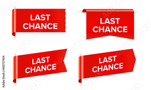 Last chance red sticker and tag isolated on white background