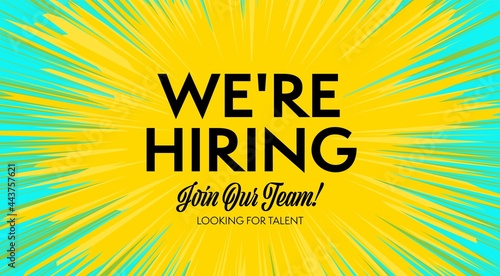 Looking for talent and human resources searching banner. Talented job sicker candidate employee acquisition. We are hiring announcement, join to our team invitation vector illustration