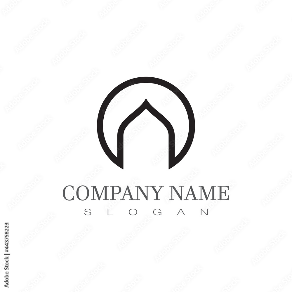 Obraz premium Mosque Logo Template vector symbol illustration design