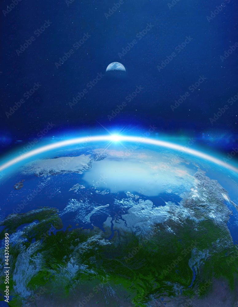 earth space universe optical flares blue planet