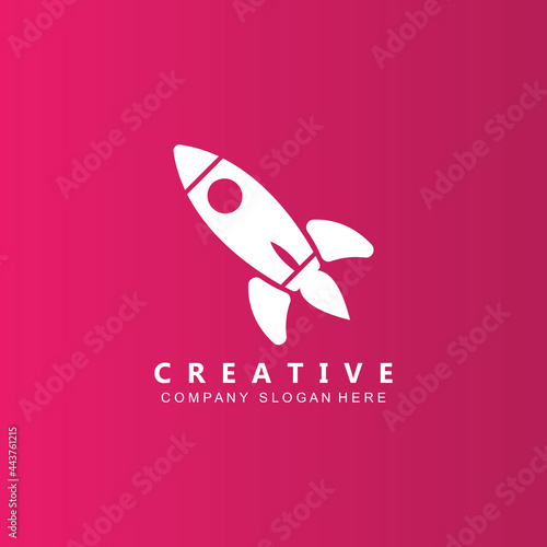simple space rocket icon vector logo free