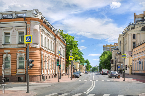 Ancient buildings on Bolshaya Nikitskaya street in Moscow