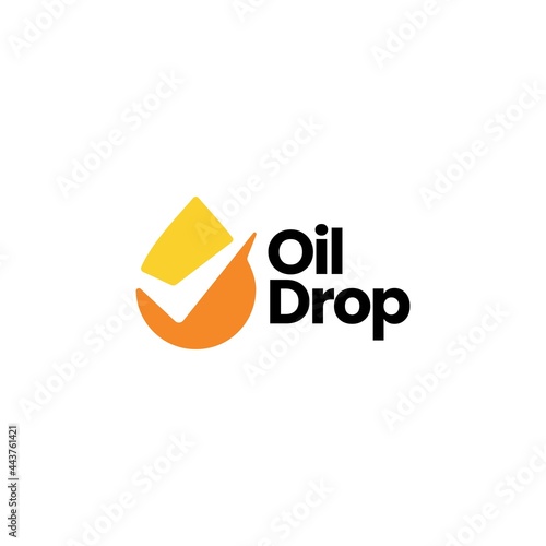 oil drop check logo vector icon illustration