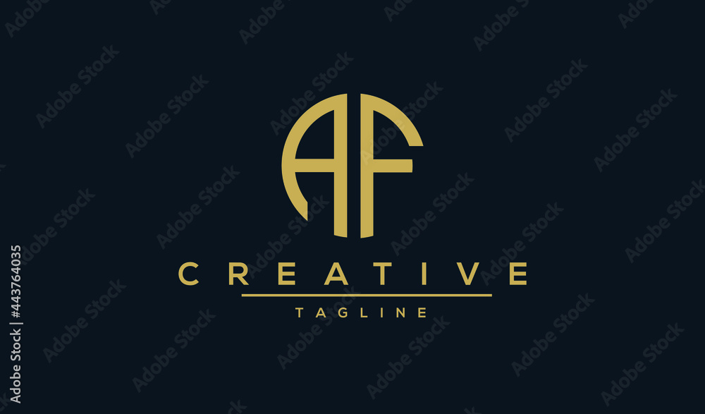 Alphabet letters Initials Monogram logo AF, FA, A and F Badge logo Alphabet letters Initials Monogram logo AF, FA, A and F Badge logo