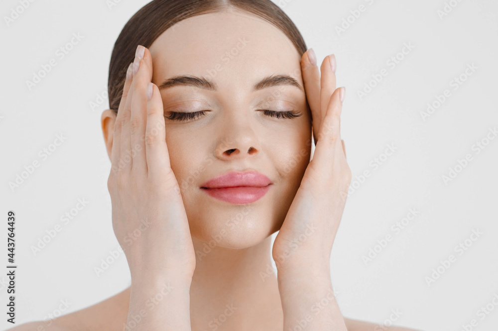 Beauty woman face healthy beautiful skin natural skin care close up Beauty woman face healthy beautiful skin natural skin care close up