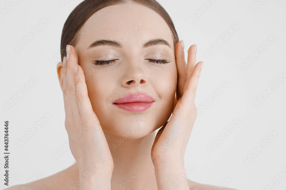 Beauty woman face healthy beautiful skin natural skin care close up Beauty woman face healthy beautiful skin natural skin care close up