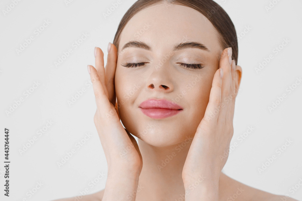 Beauty woman face healthy beautiful skin natural skin care close up Beauty woman face healthy beautiful skin natural skin care close up