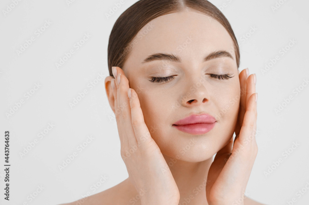 Beauty woman face healthy beautiful skin natural skin care close up Beauty woman face healthy beautiful skin natural skin care close up