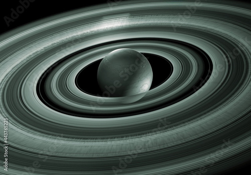 Saturn halo rings dark sunlight in space Mimas Titan meteorite