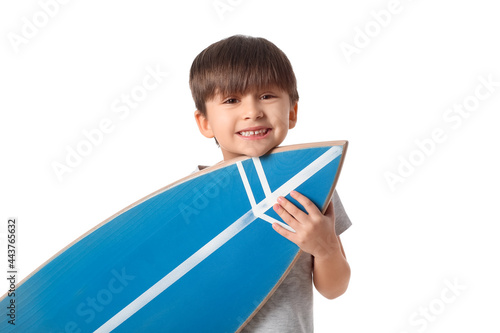 Cute little boy with surfbo...