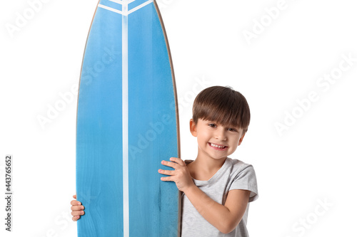 Cute little boy with surfbo...