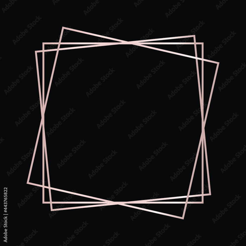Rose gold geometric polygonal frame
