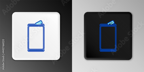 Line Aluminum can icon isolated on grey background. Colorful outline concept. Vector