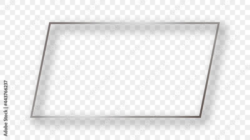 Silver glowing rectangular shape frame with shadow Silver glowing rectangular shape frame with shadow