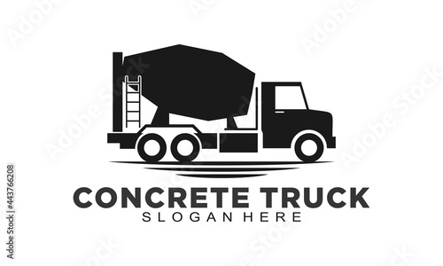 Elegant concrete truck vector logo
