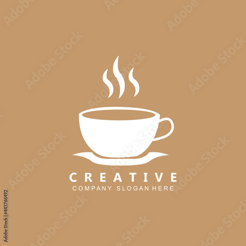 Beans And Coffee Cup Logo Template vector icon design