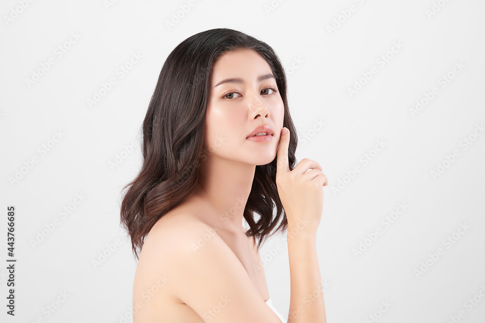 Beautiful young asian woman with clean fresh skin on white background, Face care, Facial treatment, Cosmetology, beauty and spa, Asian women portrait. Beautiful young asian woman with clean fresh skin on white background, Face care, Facial treatment, Cosmetology, beauty and spa, Asian women portrait.
