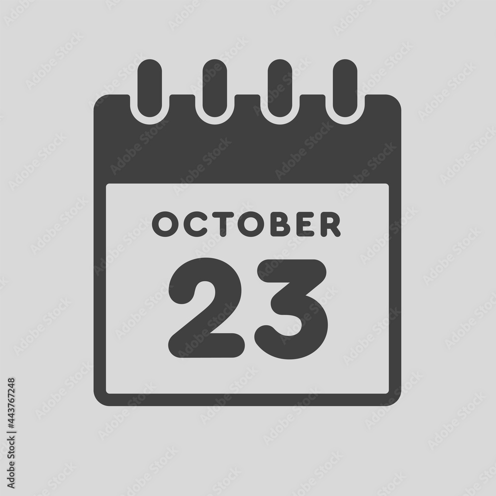 Icon day date 23 October, template calendar page Icon day date 23 October, template calendar page