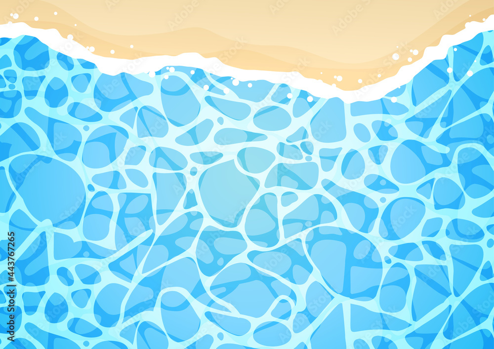 砂浜のある海のキラキラした水面の背景イラスト素材 Vector De Stock Adobe Stock