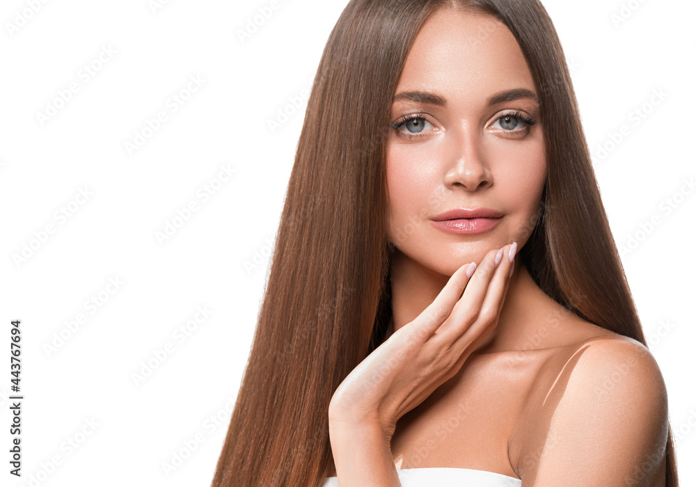 Beautiful woman with long beautiful smooth hair natural make up healthy skin Beautiful woman with long beautiful smooth hair natural make up healthy skin