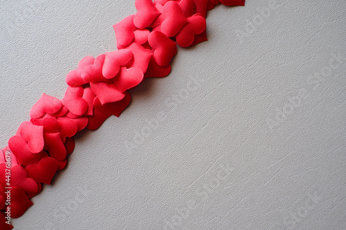 Love Valentines day romantic background. hearts and roses beautiful.Empty space Valentines day background with red hearts