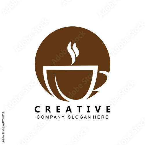 Beans And Coffee Cup Logo Template vector icon design