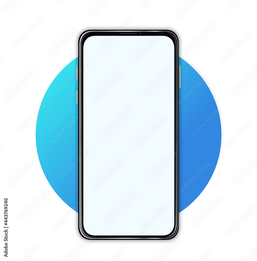 Smartphone mockup with blank screen. Smartphone mockup with blank screen.