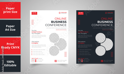 Online business conference flyer template