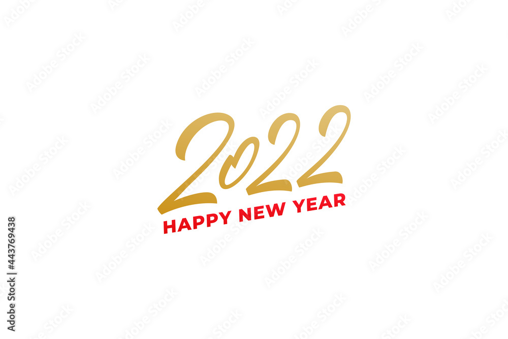 2022 New Year label. Vector lettering design for New Year celebration