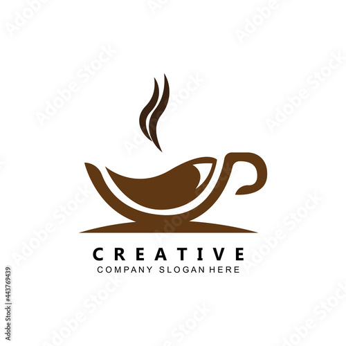 Beans And Coffee Cup Logo Template vector icon design