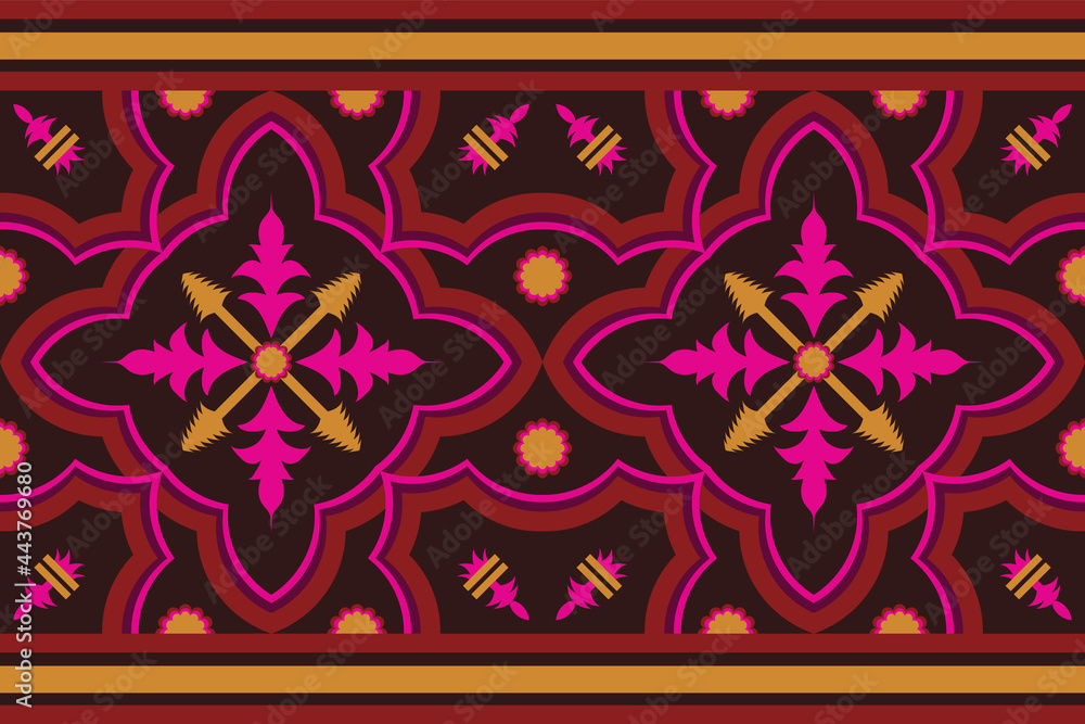 Ethnic texture pattern Abstract geometric fabric Vector oriental illustration retro embroidery repeating Ethnic texture pattern Abstract geometric fabric Vector oriental illustration retro embroidery repeating