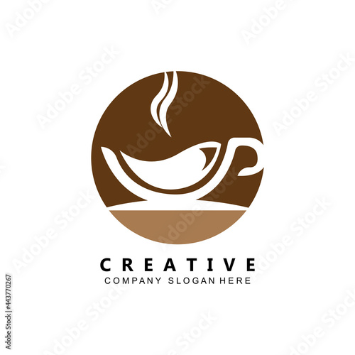 Beans And Coffee Cup Logo Template vector icon design