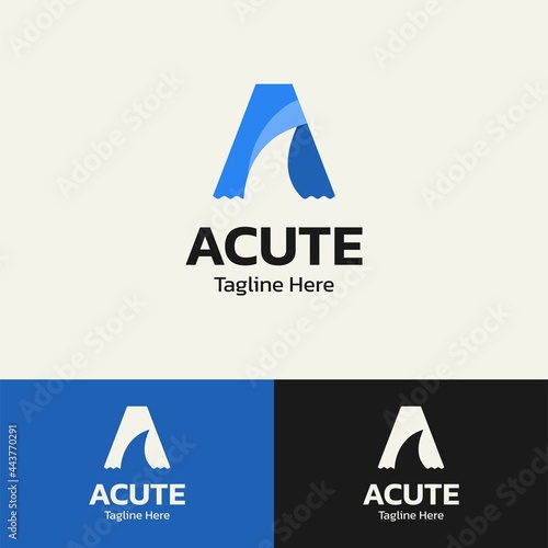 Letter A logo icon. Shark fin vector logo template