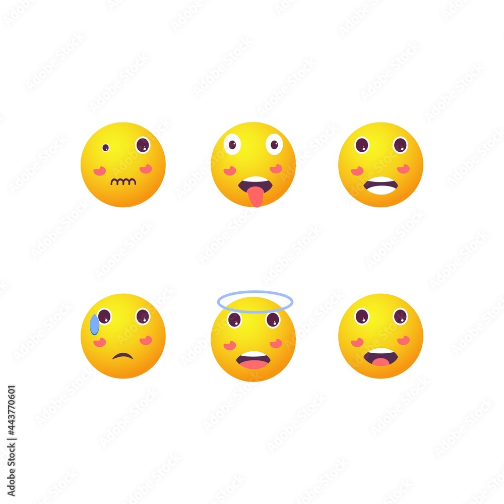 Emoji collection, Set of a happy, smile, laughing, joyful, sad, angry and crying faces yellow emoticons Emoji collection, Set of a happy, smile, laughing, joyful, sad, angry and crying faces yellow emoticons