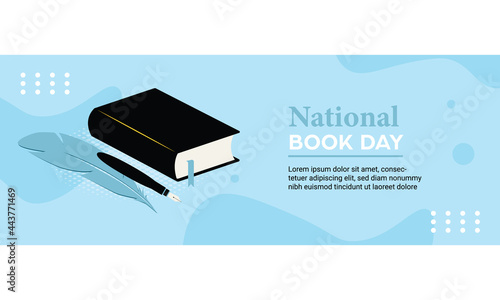 Book Lovers Day Banner Template Design. National Book Lovers Day. Vector Illustration. Template for background, banner, card, poster.