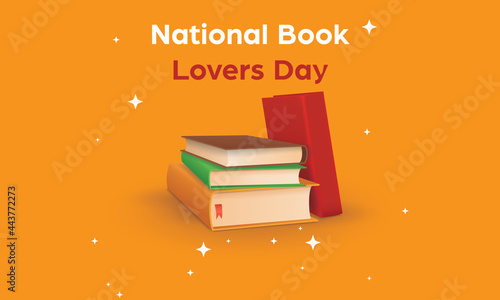 National Book Lovers Day. Holiday concept. Template for background, banner, card, poster. Vector Illustration.