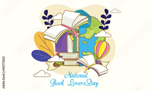 National Book Lovers Day vector design. Bluebook icon. Book Lovers Day Background Design.