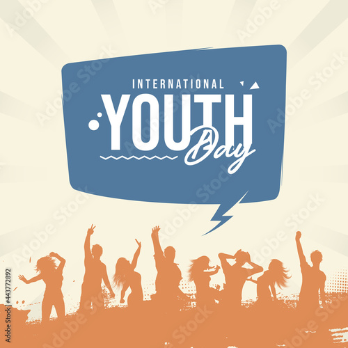 International Youth day poster campaign. good for greeting card, background, wallpaper, print, tshirt, flyer