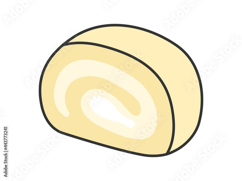 カットされたロールケーキのイラスト