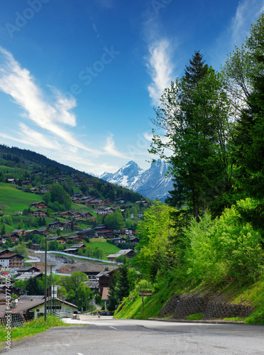 view of La Clusaz, french Alps village © Philipimage