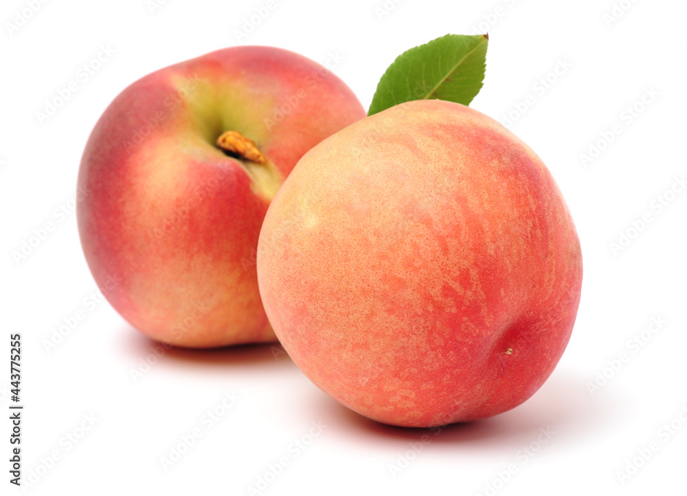 ripe peach on white background ripe peach on white background