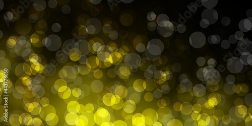 Dark Green, Yellow vector backdrop with dots.